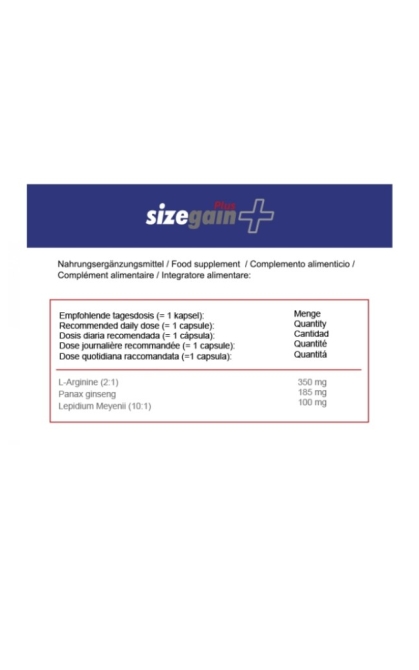 Sizegain Plus · Aumenta la virilidad y potencia sexual