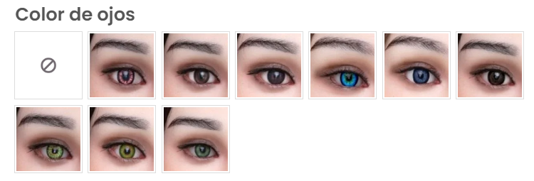 opciones de ojos